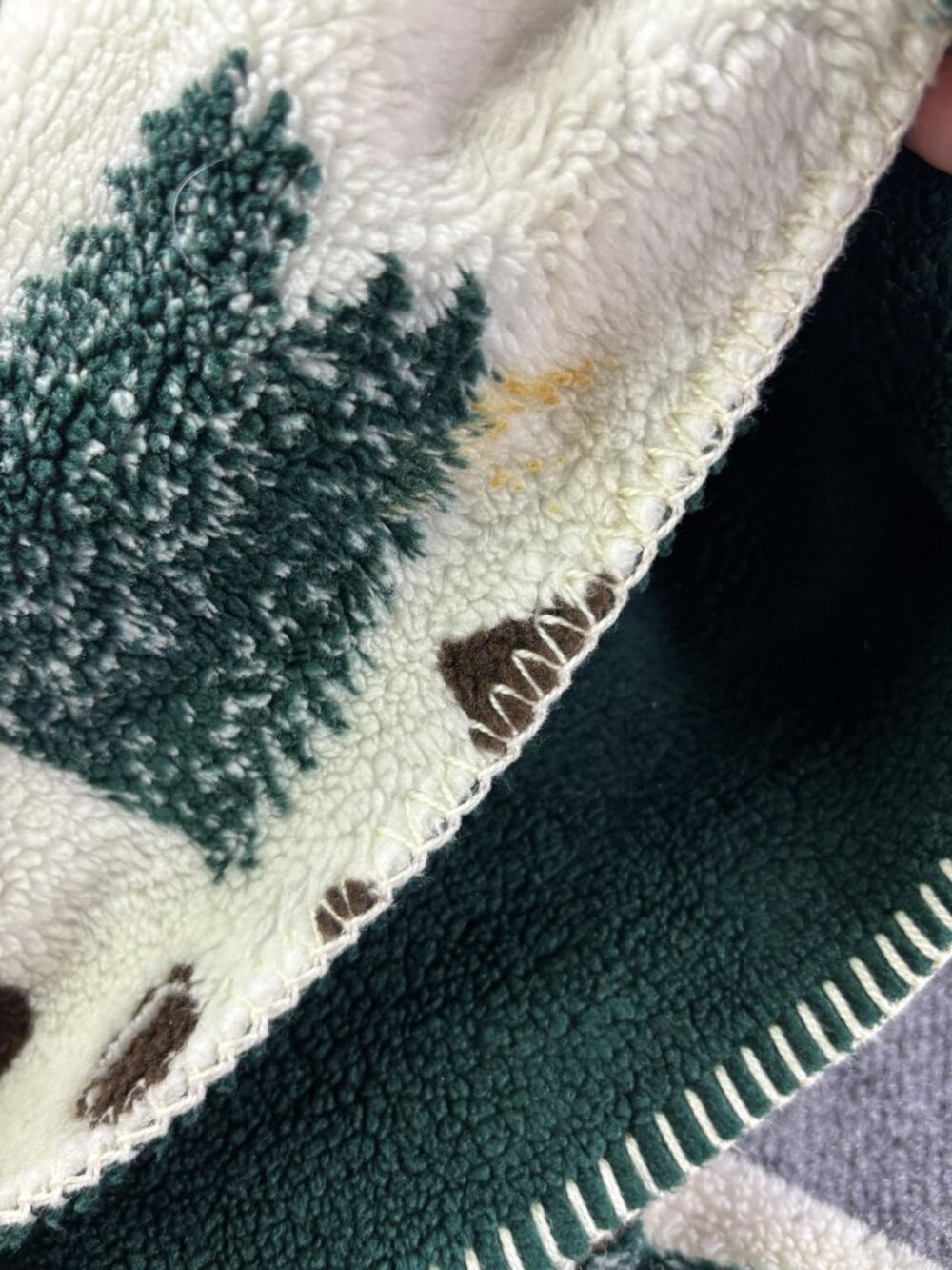 Denali Coat Womens XL White Fleece Hooded Bear Forest Toggle Duffle Warm - Picture 6 of 8